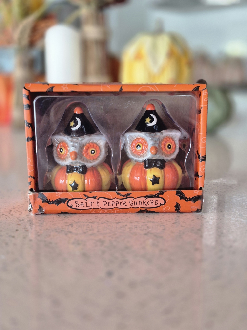 Johanna Parket Halloween Owl Salt & Pepper Shakers
